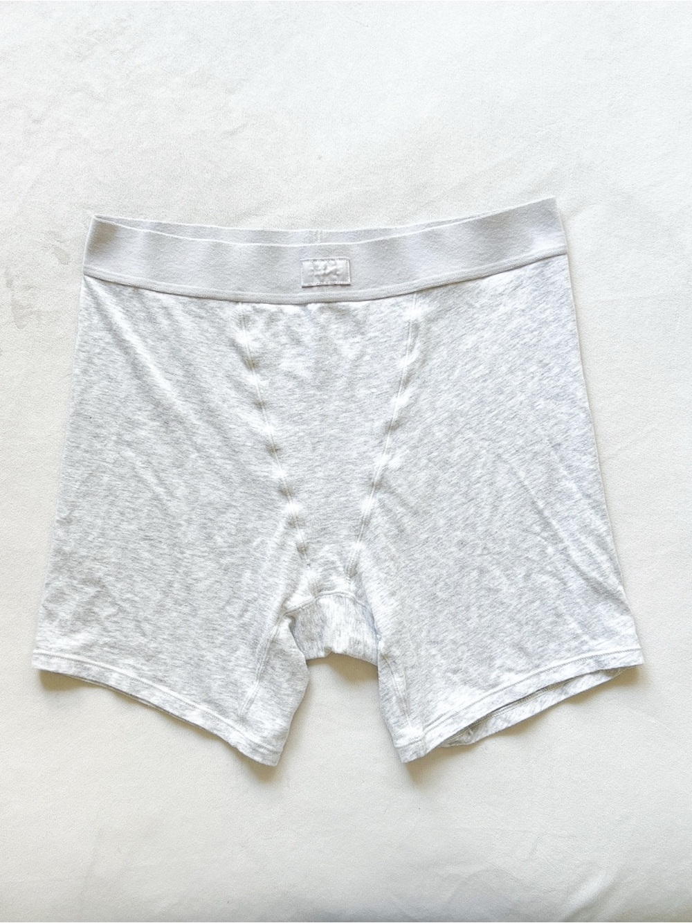 SKIMS Grey Boxer Briefs — Lightweight Cotton Stretch Small